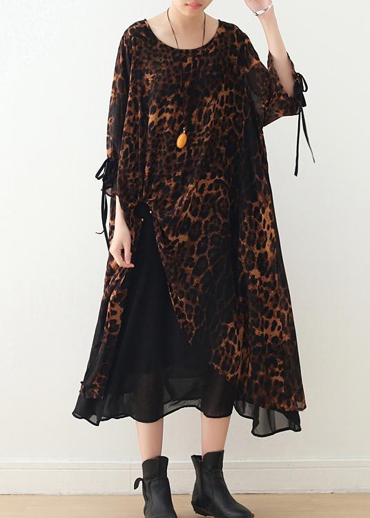 Women's Loose Large Irregular Leopard Chiffon Dress ( Limited Stock) - Omychic