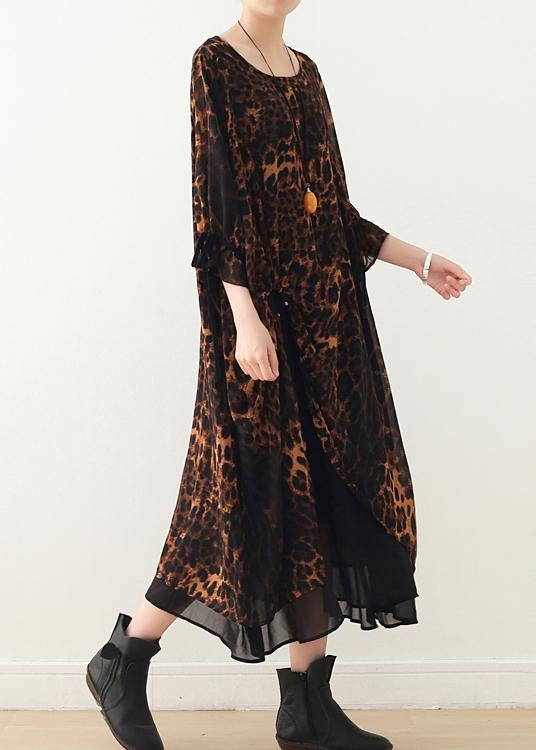 Women's Loose Large Irregular Leopard Chiffon Dress ( Limited Stock) - Omychic