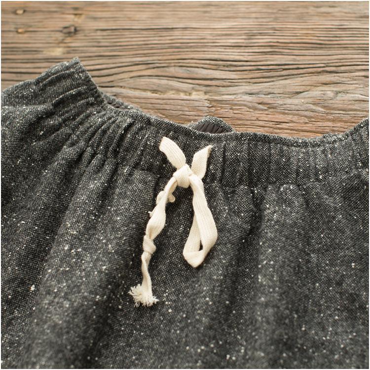Woolen gray simple skirts casual vintage high wasit short skirts - Omychic