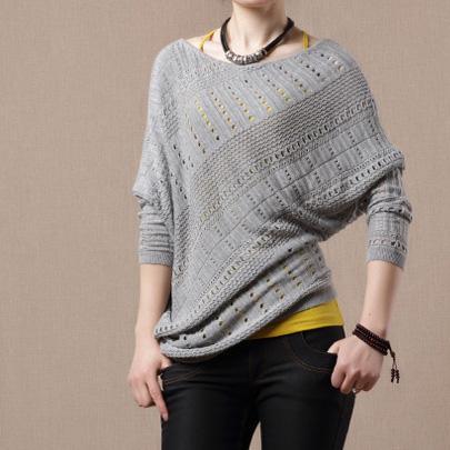 Yellow Oversize sweaters top - Omychic