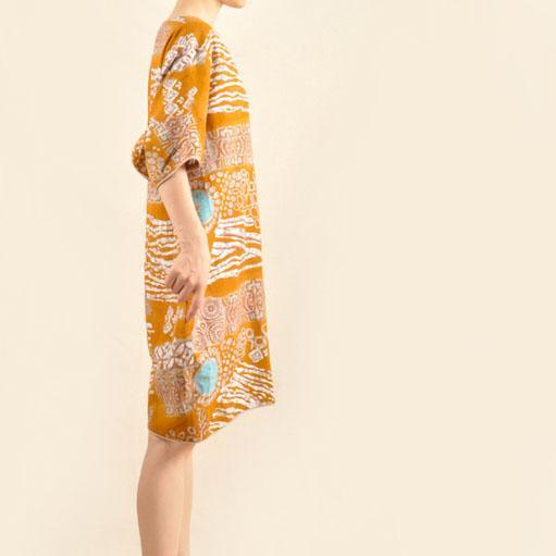Yellow plus size cotton summer dress linen sundress - Omychic