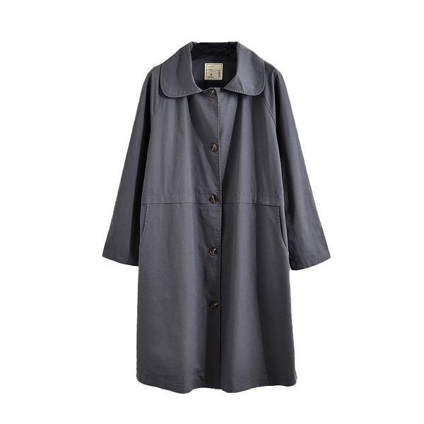 Women Casual Trench Button Coats Solid Color 2020 Spring New Coats - Omychic