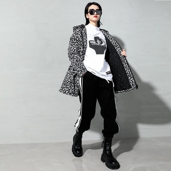 New Leopard Irregular Casual Style 2020 Minority Elegant Loose Pocket Trench Coat - Omychic