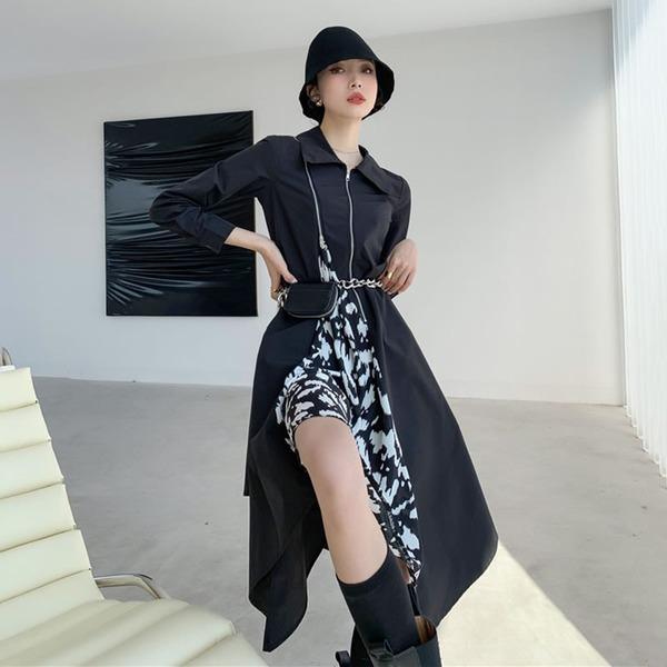 Casual Fashion Women Autumn and Winter New Black Loose Personality All-match - Omychic