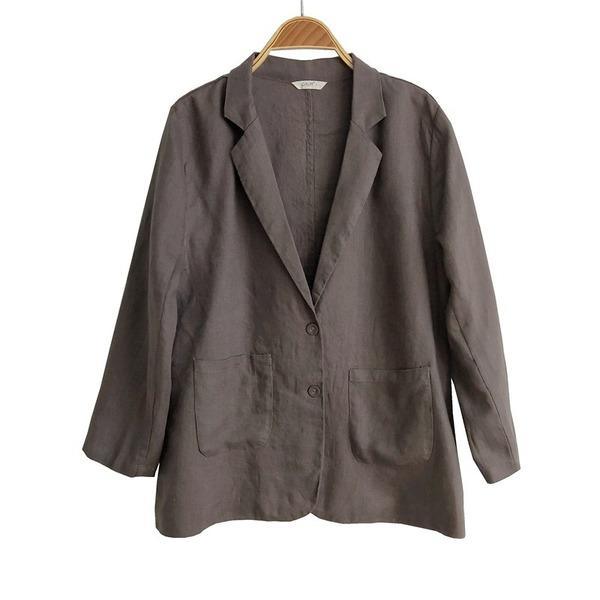 Solid Color Linen Coats Pockets 2020 Spring New 6 Color Button Women Clothing Casual Jackets - Omychic