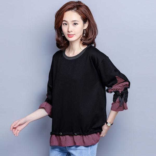 Plus Size Women Autumn Long Sleeve Casual Sweatshirt Two Pieces Female Pullovers Hoodies - Omychic