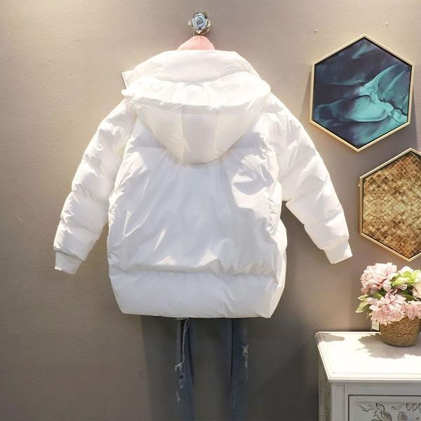 Solid Color Casual Parka Simplicity Temperament Loose Hooded Collar Women Top Winter E Keep Warm Fashion - Omychic