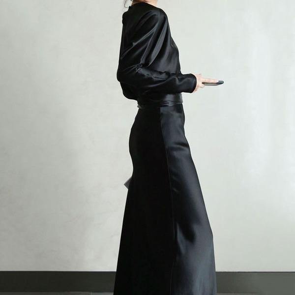Casual Women's Sets Winter Trendy  Collar Long Batwing Sleeve Elegant Bandage Side Split - Omychic