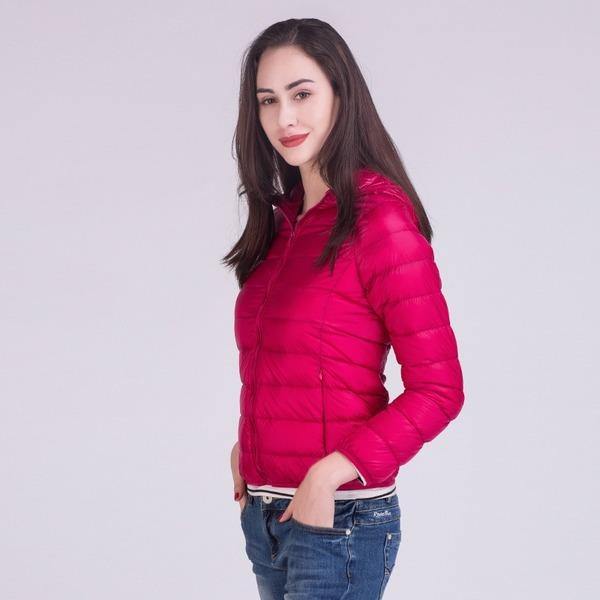 2020 Fall Winter New Plus Size 12 Color Pockets Zipper Slim Warm Down Coat - Omychic