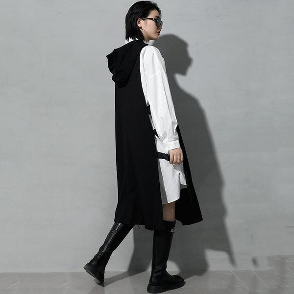 Black Irregular Pullover 2020 Sprint Small Fresh Casual Style Sleeveless Vest Top - Omychic