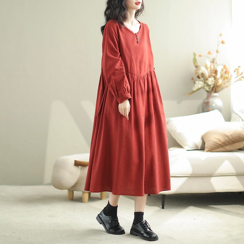 Casual Fashion Solid Loose A-Line Dress