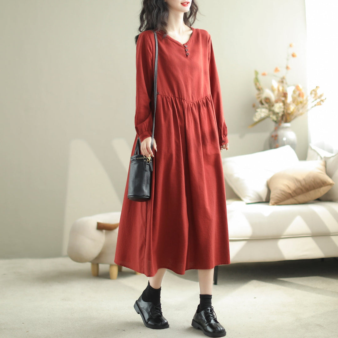 Casual Fashion Solid Loose A-Line Dress