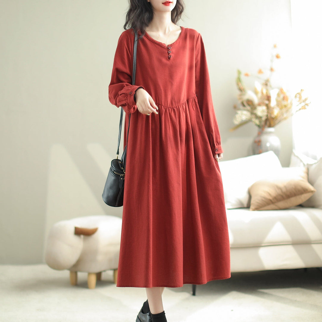 Casual Fashion Solid Loose A-Line Dress