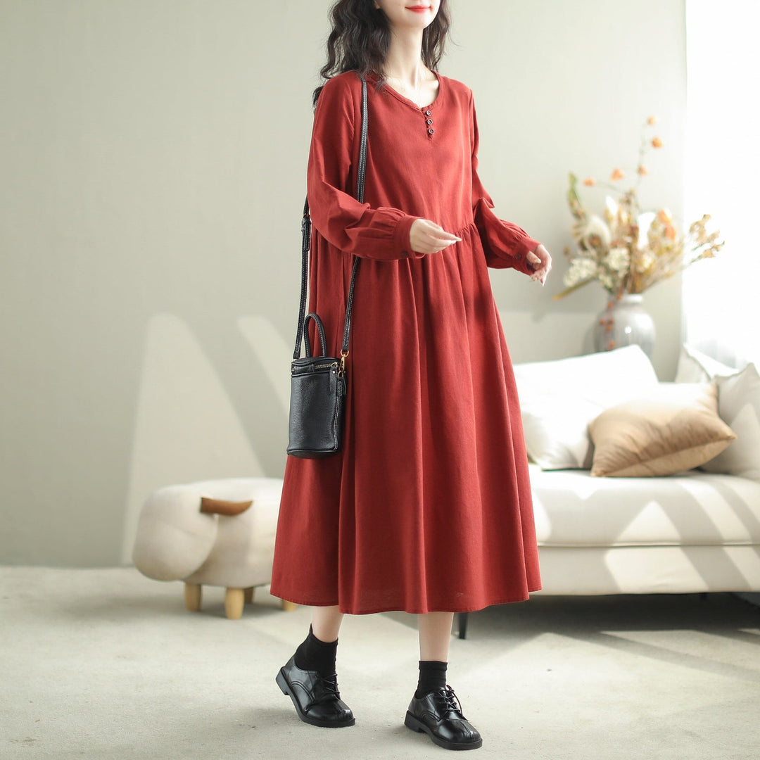 Casual Fashion Solid Loose A-Line Dress