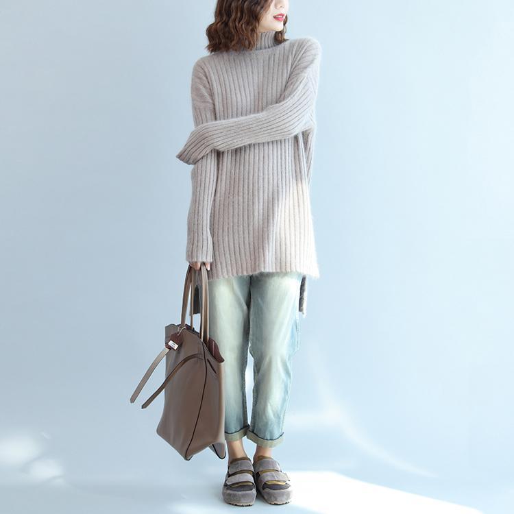 autumn thick warm woolen high neck sweater loose slim fit knitted sweaters - Omychic
