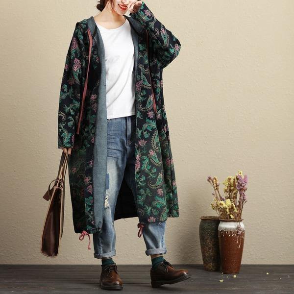 Johnature New Autumn Casual Hooded Lacing Single Breasted Women Coat 2020 Vintage Pockets - Omychic