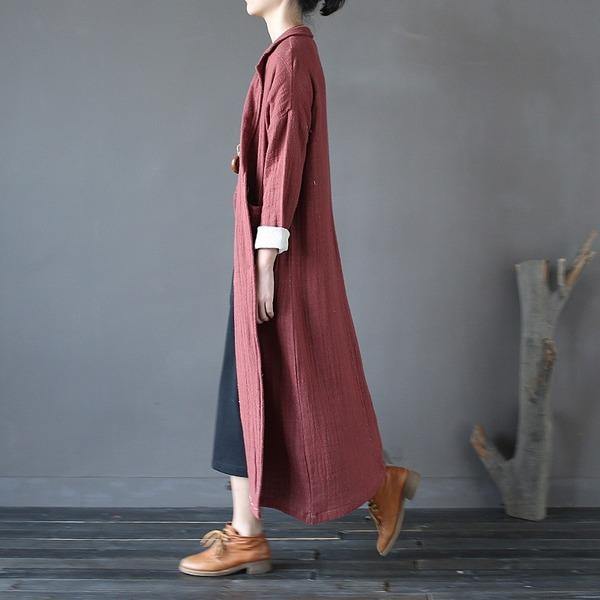 Winter Fashion Cotton Linen Long Women Trench Loose Coat - Omychic