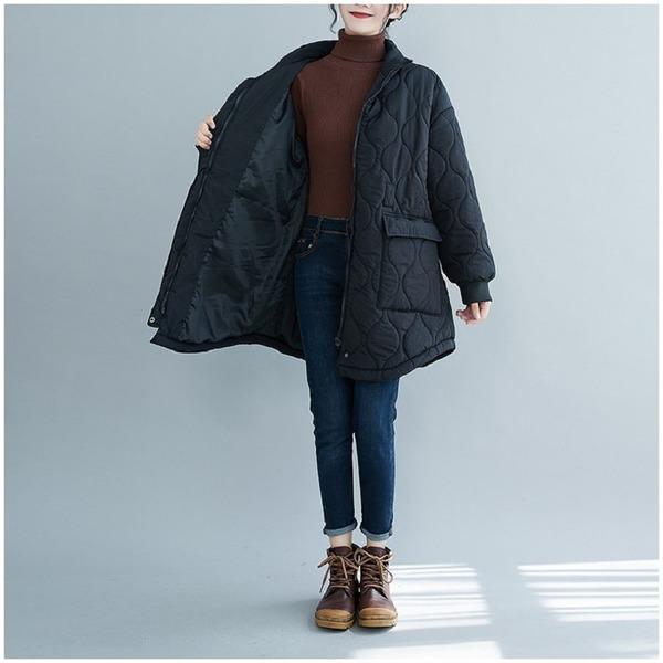 plus size thicken Cotton woman casual loose autumn winter jacket Coat clothes - Omychic