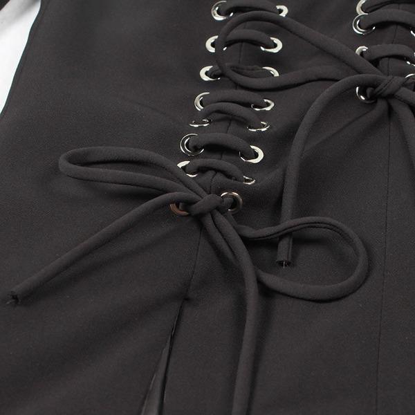 Bows Drawstring Blazer Women Tide Fashion New Streetwear Style Notched Collar Long Sleeve Split Match All Slim Coat - Omychic