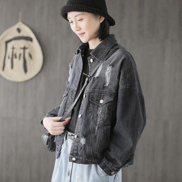 2020 New Autumn Clothes Turn-down Collar Single Breasted Loose Women Vintage Tops Coats - Omychic