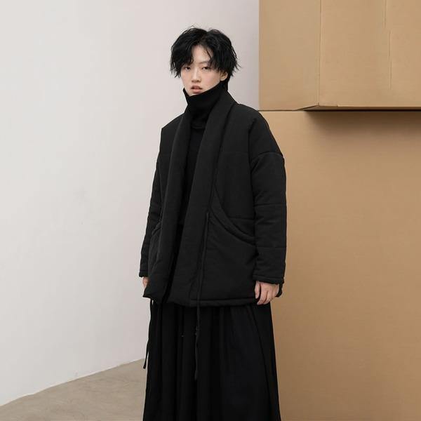 Casual Short Women Coat Winter The New Simplicity Zen Black Big Pocket - Omychic