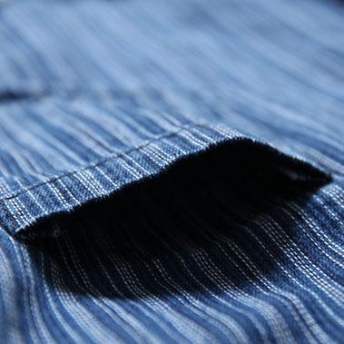 baggy casual blue striped cotton hot pants plus size jumpsuit jeans - Omychic