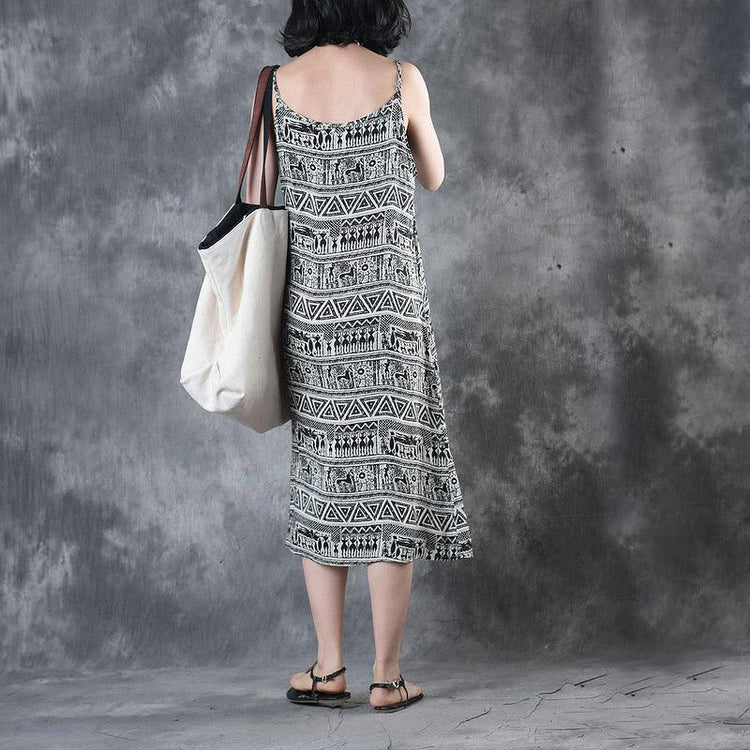Baggy Prints Cotton Maxi Dress Plus Size Sleeveless Caftans Casual O Neck Caftans ( Limited Stock) - Omychic