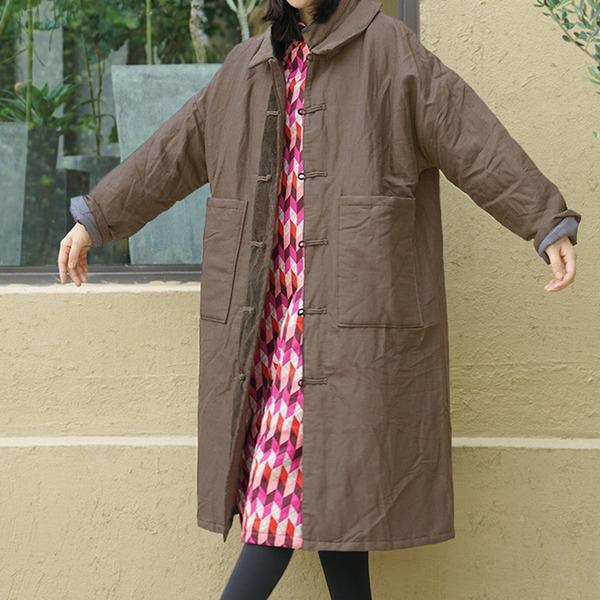 Fashion All-match Double Collar Thick Cotton Coat 2020 New Loose Comfortable Women Coats - Omychic