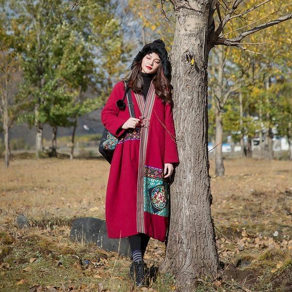 For Women Winter Embroidery Floral Warm Thick Women 2020 New Vintage Parkas - Omychic
