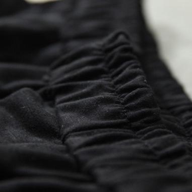 black casual print pockets cotton pants oversize elastic waist trousers - Omychic