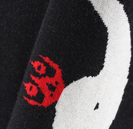 black new winter swan  oversized knit sweaters baggy sweater dresses - Omychic