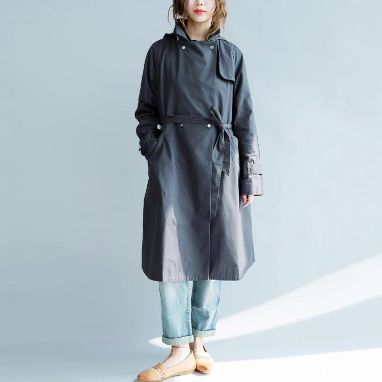 boutique 2018 spring Black trench coats plus size clothing casual oversized jackets - Omychic