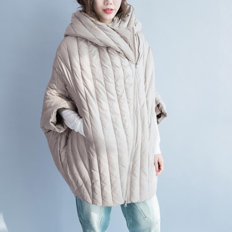 boutique Beige O shape down coat oversize quilted coat Casual long cardigans - Omychic