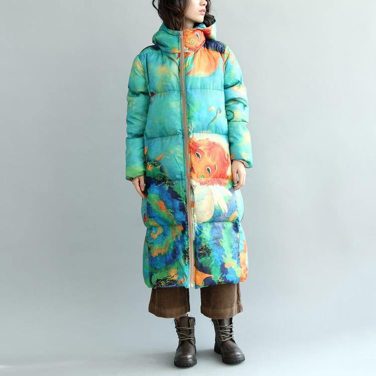 boutique baby blue joyful winter down coat trendy plus size down overcoat Warm long coats - Omychic