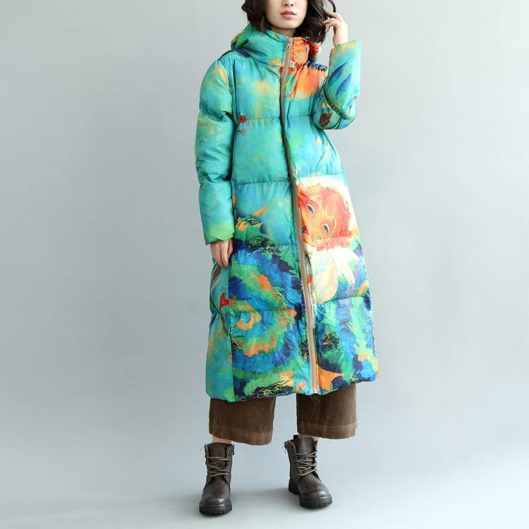boutique baby blue joyful winter down coat trendy plus size down overcoat Warm long coats - Omychic