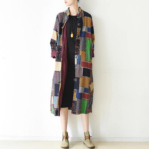 boutique multi color patchwork coat plus size o neck cardigans boutique batwing sleeve long jackets - Omychic