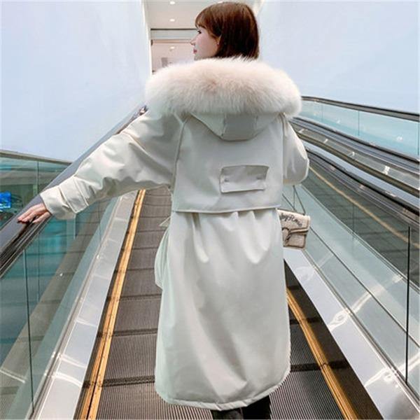 Oversized Waist Cotton Clothing Winter Coat Hooded Warm Fur Collar Women Winter Jackets - Omychic