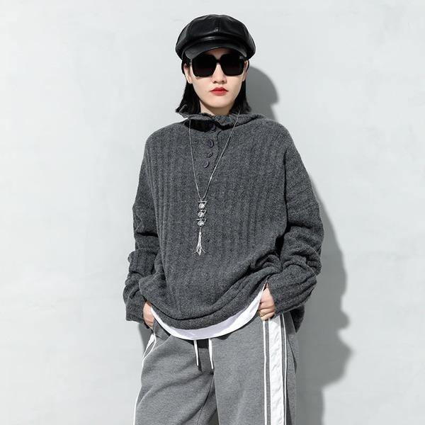 Spring New Knitting Pullover Sweater Fashion Splicing Turtleneck Collar Solid Color Casual Women Loose All-match - Omychic
