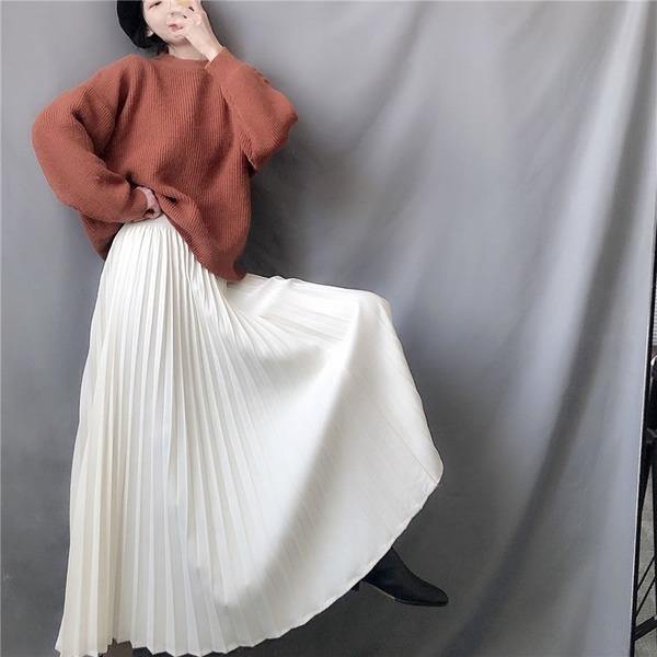 Plus Size Small Fresh Casual Style 2020 Winter Elegant Solid Color Loose Skirt - Omychic
