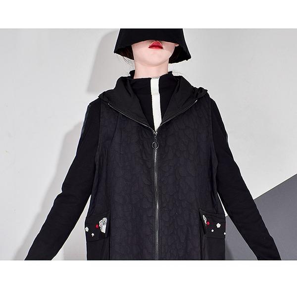Winter Embroidery Trendy Fashion New Hooded Collar Long Sleeve Elegant Loose Pocket - Omychic
