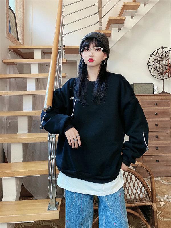 Drawstring Letter Pullover Sweatshirt Women Casual Fashion Style Temperament All Match Women Clothes - Omychic