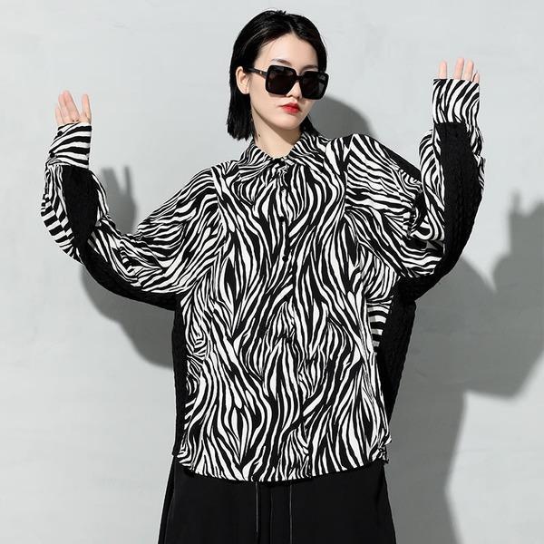Print Pattern Blouse Fashion New  Breast Full Sleeve 2020 Minority Elegant Shirt - Omychic
