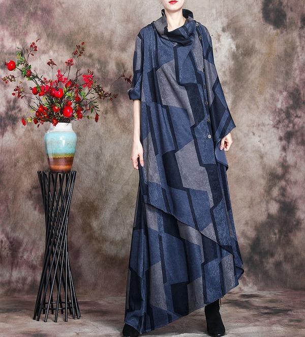 Plus Size Patchwork Dresses Female 2020 Autumn Spring Dress - Omychic