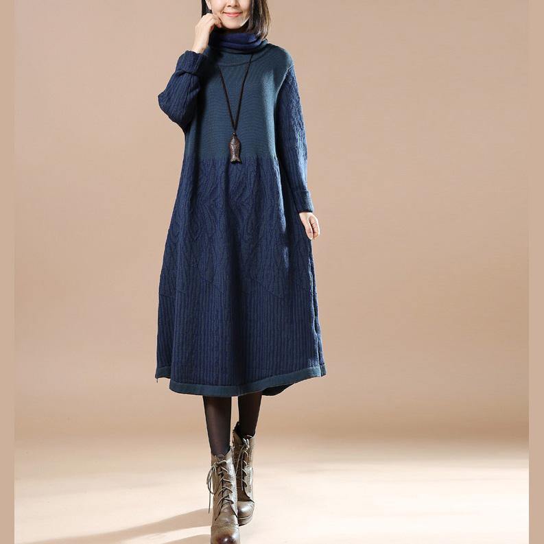 chunky navy sweater dresses trendy plus size sweaters Elegant long maxi dress long knit sweaters floral - Omychic