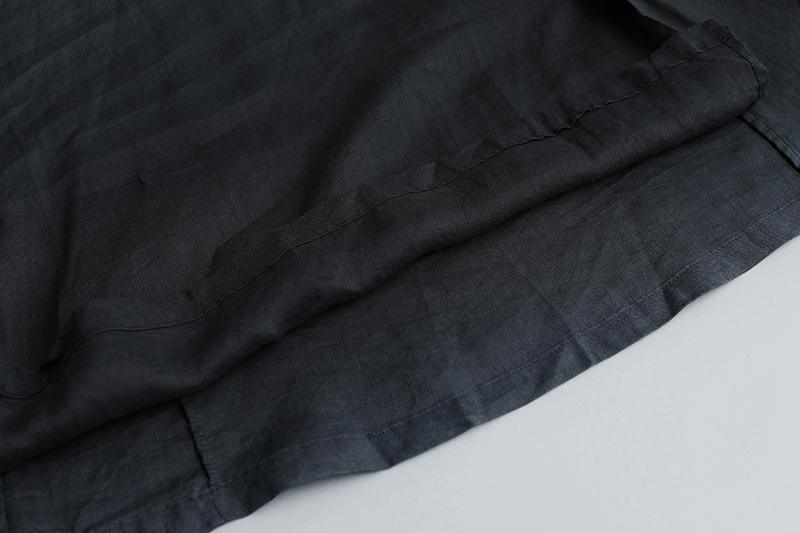 Casual Summer Short Sleeve Black Pockets Slit Dress - Omychic