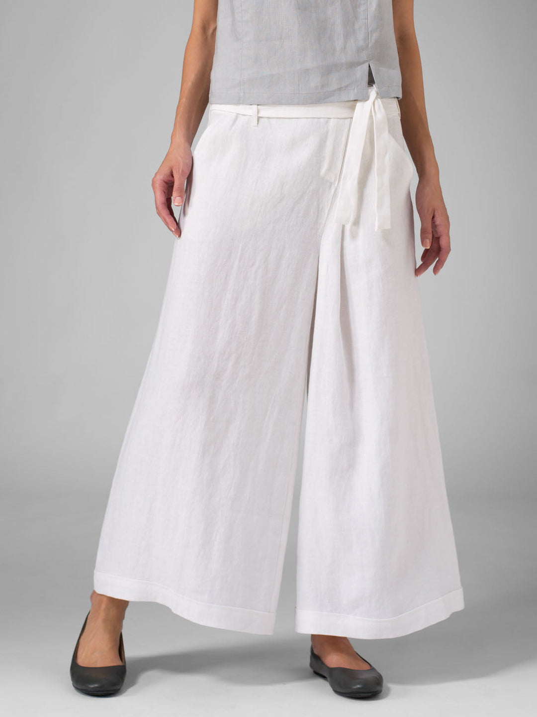 Cotton Linen Wide Leg Long Pants