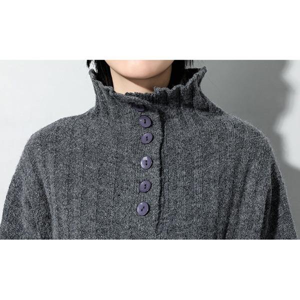 Spring New Knitting Pullover Sweater Fashion Splicing Turtleneck Collar Solid Color Casual Women Loose All-match - Omychic