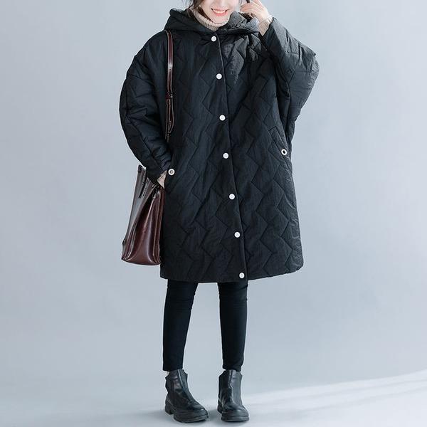 Loose Casual Fashion All-match Hooded Thick Jacket 2020 Plus Size Women Long Coat - Omychic