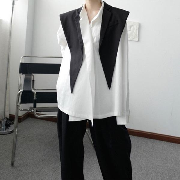 Patchwork Solid Vest Women 2021  Casual Fashion Style Temperament All Match T Women Clothes - Omychic