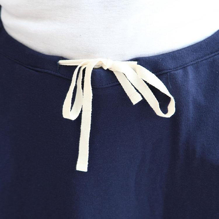 dark blue casual  knitting cotton skirts elastic waist beach skirts - Omychic